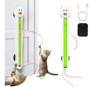 Liocwocne Auto Motion Flying Rope Cat Toy - from Lazy to Crazy, Automatic Electric Wall Mounted Interactive Flying Rope Toy, 360° Flexible String for Indoor Cats Exercise Boredom Relief (Green)