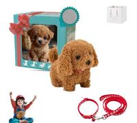 Liocwocne My Realistic Robot Puppy, 2025 New Electronic Interactive Plush Puppy Toy, Robot Dogs that Act Like Real Dogs, Interactive Plush Toy, Gift for Boys Girls and Adults(Brown)
