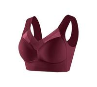 Liocwocne Sexy Push Up Wireless Bras, Wireless Push Up Bra, Wide Strap Sleep Comfortable Full Coverage Shaping Bras(Brick red,6XL)