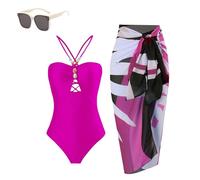 Liocwocne Thneed Wrap Pants, Thneed Beach Wrap Pants, Beach Vacation Cover up Pant for Women, Summer Fashion(Barbie Pink,M)
