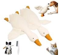 Liocwocne White Duck Dog Toy, Durable Cute Duck Dog Toys, Washable Large Plush White Dog Duck Toy, Super Soft Realistic Goose Design Dolls for All Puppy Chewing, Playing & Training (2PCS,90cm)