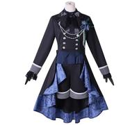 LIOEUE Ciel Phantomhive Complete Cosplay Set with Wig | Gothic Victorian Earl Suit & Accessories, Unisex for Halloween & Comic Con-Costume + Wig||3XL