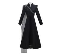 LIOEUE Daenerys Targaryen Cosplay Dress with Ring - Women's Game of Thrones Costume for Halloween & Conventions (black,S)