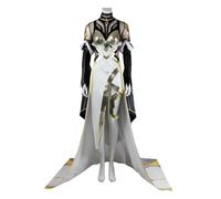 LIOEUE Mel Medarda Piltover Councilor Costume Full Set | Luxe Gold & White Gown for Women's Cosplay & Halloween (clothing,XS)