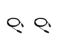Lioggyet 2pcs 3 FT 1.1M Metre Digital Fibre Optical Audio Toslink SPDIF DVD Cable Lead Plug