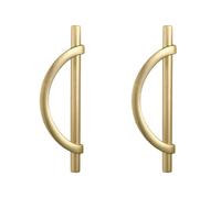 Lioggyet 4Pcs Gold Cabinet Pulls Drawer Pulls Half Moon Shape Cabinet Pulls Drawer Dresser Handles Kitchen Cupboard Handles A