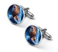 Lion-1 Mens Cufflinks Metal Shirt Cuff Links Tuxedo Studs Accessories for Business Wedding