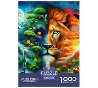 Lion 1000 Piece Jigsaw Puzzle For Adults Challenging Game Stress Relief Puzzle Cultivate The Spirit of Teamwork for Family Decorations 70x50cm/1000pcs