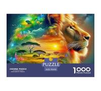 Lion 1000 Piece Jigsaw Puzzle For Adults Family Challenge Toys Stress Relief Puzzle Cultivate The Spirit of Teamwork for Family Decorations 70x50cm/1000pcs