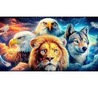 lion 1000 Piece Jigsaw Puzzles for Adults Family Challenge Toys Jigsaw Puzzle Home Decoration for Adults and Kids Age 12 Years Up 38x52cm/1000pcs