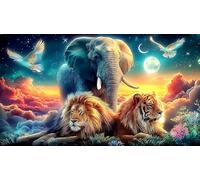 lion 1000 Piece Jigsaw Puzzles for Adults Family Challenge Toys Jigsaw Puzzle Home Decoration for Family Decorations 75x50cm/1000pcs