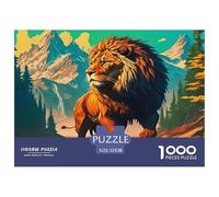 Lion 1000 Piece Jigsaw Puzzles Fun Challenging Modern Wildlife Puzzles Game for The Whole Gifts Suitable for Children & People Aged 14+ 52x38cm/1000pcs