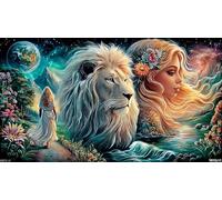 lion 1000 Piece Puzzle Educational Game Challenge Recycled Paper Fun Present & Activity for Home for Adults and Kids Age 12 Years + 38x26cm/1000pcs