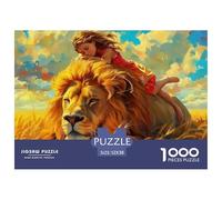 Lion 1000 Pieces Paper Jigsaw Puzzle Vibrant Colors Whimsical Jigsaw Puzzles Floral Anime Style For Adults And Kids Gifts 52x38cm/1000pcs