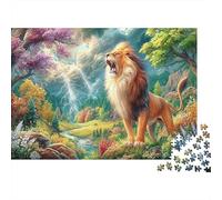 Lion 1000Pieces JigsawPuzzlesLion Mountain Roar ForAdult Colourful Brainteasing Age12+byth EducationalGame Uncover The Puzzle 38x26cm/1000pcs