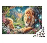 Lion 1000Pieces JigsawPuzzlesLions Forest Stream KidsforAdult Challenging LargePiecePuzzles Age12+byth EducationalGame Uncover The Puzzle 38x26cm/1000pcs