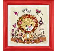 Lion, 16x16cm Frameable Crystal Art