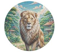 Lion 195 Piece Circular Puzzle Cute Pet Animals Animal Shape Learning Through Play Educational Puzzle for Kids & Adults Idea Home Decor 195 PCS