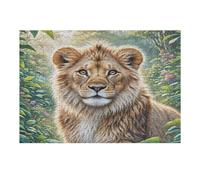 Lion 300 Piece Jigsaw Puzzle for Adults Cute Pet Animals Rainy Day Activity Mindful Relaxation Precision Cut Pieces Unique Gift Wall Art Decor 300 PCS