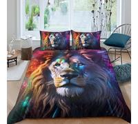Lion 3D Duvet Cover Microfiber Bedding Teens Gift Set