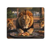 Lion 3D Lion African Safari Animals Gaming Mouse Pad Small Mouse Mat with Stitched Edges Non-Slip Long Desk Pad 12x10 in Desk Mat for Keyboard Home Office Gaming Work