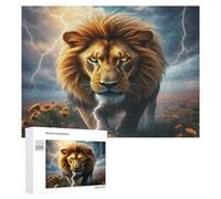 Lion 500 Piece Jigsaw Puzzles Suitable Adults Kids Paisaje Edificio Jigsaws Home Studio Decor Stress Relief Challenge Perfect Holiday Present 500 PCS