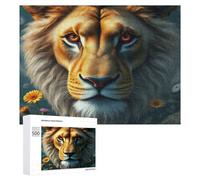 Lion 500 Piece Jigsaw Puzzles Suitable Adults Kids Paisaje Edificio Jigsaws Home Studio Decor Stress Relief Challenge Perfect Holiday Present 500 PCS