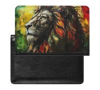 Lion A Rastafari Flag Jungle Reggae Passport Wallet Cute Passport Case with Card Slot Travel Passport Holder Cover