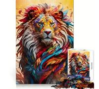 Lion Abstract Colorful Jigsaw Puzzles 1000 Pieces for Teenagers Creative Play Real Thick Real Challenge (50x75cm)