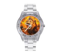 Lion African Animals Elephant Giraffe Business Watches for Men Stainless Steel Strap Watch Casual Wrists Accessories Boyfriend Father Gift