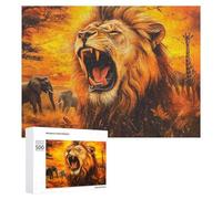Lion African Animals Elephant Giraffe Funny Jigsaw Puzzles Wooden Picture Puzzle for Adults Home Decors Gift