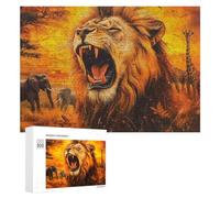 Lion African Animals Elephant Giraffe Funny Jigsaw Puzzles Wooden Picture Puzzle for Adults Home Decors Gift