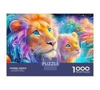 Lion And Cub in Fantasy Land 1000 Piece Jigsaw Puzzle The Lion Great Gift for Elders, Seniors, Adults & Kids 70x50cm/1000pcs