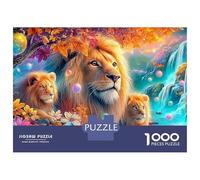 Lion And Cub in Magical Mushroom Land 1000 Piece Jigsaw Puzzle The Lion Perfect Present for Boys, Girls, Men & Women 70x50cm/1000pcs