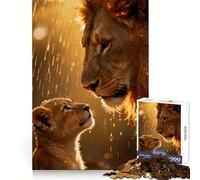 Lion And Cub in The Rain 1000 Piece Jigsaw Puzzle for Teenagers Mindful Game Snug Cut Happy Challenge (38x26cm)