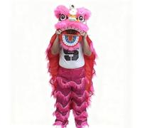 Lion and Dragon Dance Costumes, With Blinking Eyes, Suitable for Various Festivals, Sizes S/M/L(Rose Red,M)