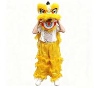 Lion and Dragon Dance Costumes, With Blinking Eyes, Suitable for Various Festivals, Sizes S/M/L(Yellow,L)