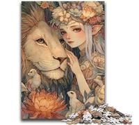 Lion And Elf Girl 1000 Piece Jigsaw Puzzles for Adults,Decompressing Intellectual Educational Toy Birthday Present,Gifts,Wall Art (38x26cm)