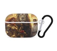 Lion And God Woman Warriores of God Headphone Case Compatible with AirPods Pro PC Shell Carrying Case with Keychain White-style