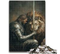 Lion And Knight 1000 Piece Jigsaw Puzzle for Adults And Teenagers,Learning Educational Toy for Is Ideal As A Gift for The Whole Family (38x26cm)