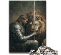 Lion And Knight Jigsaw Puzzles for Adults 1000 Jigsaws,Toys Educational Games Stress Relieving Suitable for Desktop Decoration (50x75cm)