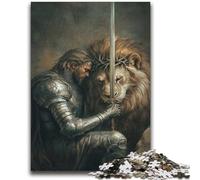 Lion And Knight Jigsaw Puzzles for Adults 2000 Piece Puzzle,Family Game Stress Reliever Difficult Challenge Artists Collection,Fine Art (70X100cm)