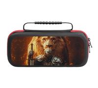 Lion and Knights Funny Carrying Case for Switch Hard Protective Cover for Game Card and Accessories