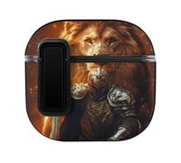 Lion And Knights Trendy Bluetooth Earbuds Protector Printed Wireless Earbud Case Covers Compatible with Airpods 4