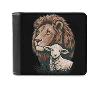 Lion and Lamb Funny Men's Wallets Slim Front Pockets Bifold Wallet with ID Credit Card Holder