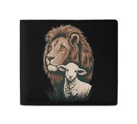 Lion and Lamb Funny Wallets Slim Soft Front Pockets Bifold Wallet with ID Credit Card Holder