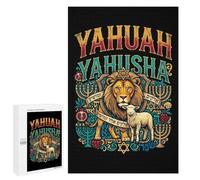 Lion And Lamb with Hebrew Text Jigsaw Puzzle, 1000 PCS, Indoor Activity for The Home, A Mindful Leisure Activity for Puzzle Lovers, at Home