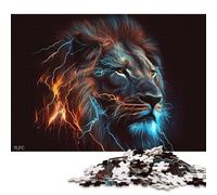 Lion And Lightning Puzzles 1000 Pieces Wooden Puzzles for Adults & Teenager Stress Relief Toys 1000pcs (75x50cm)