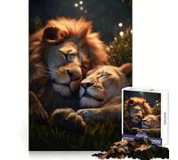Lion And Lioness in Love 1000-piece Puzzle for Teenagers Sharp Mind Serene Game Family Pastime Perfect Art (38x26cm)
