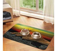 Lion And Lioness Printed Pet Bowl Mats, Non-Slip And Tasteless Dog And Cat Feeding Mats